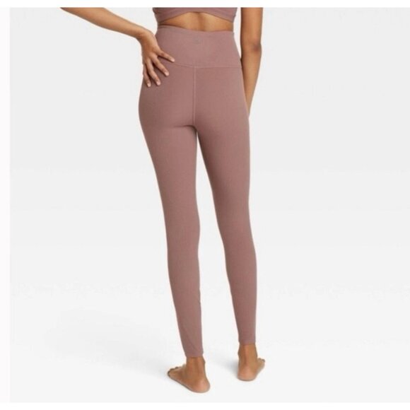All in Motion Medium Light Brown Everyday Soft High Rise 7/8 Ribbed Leggings - Picture 3 of 13